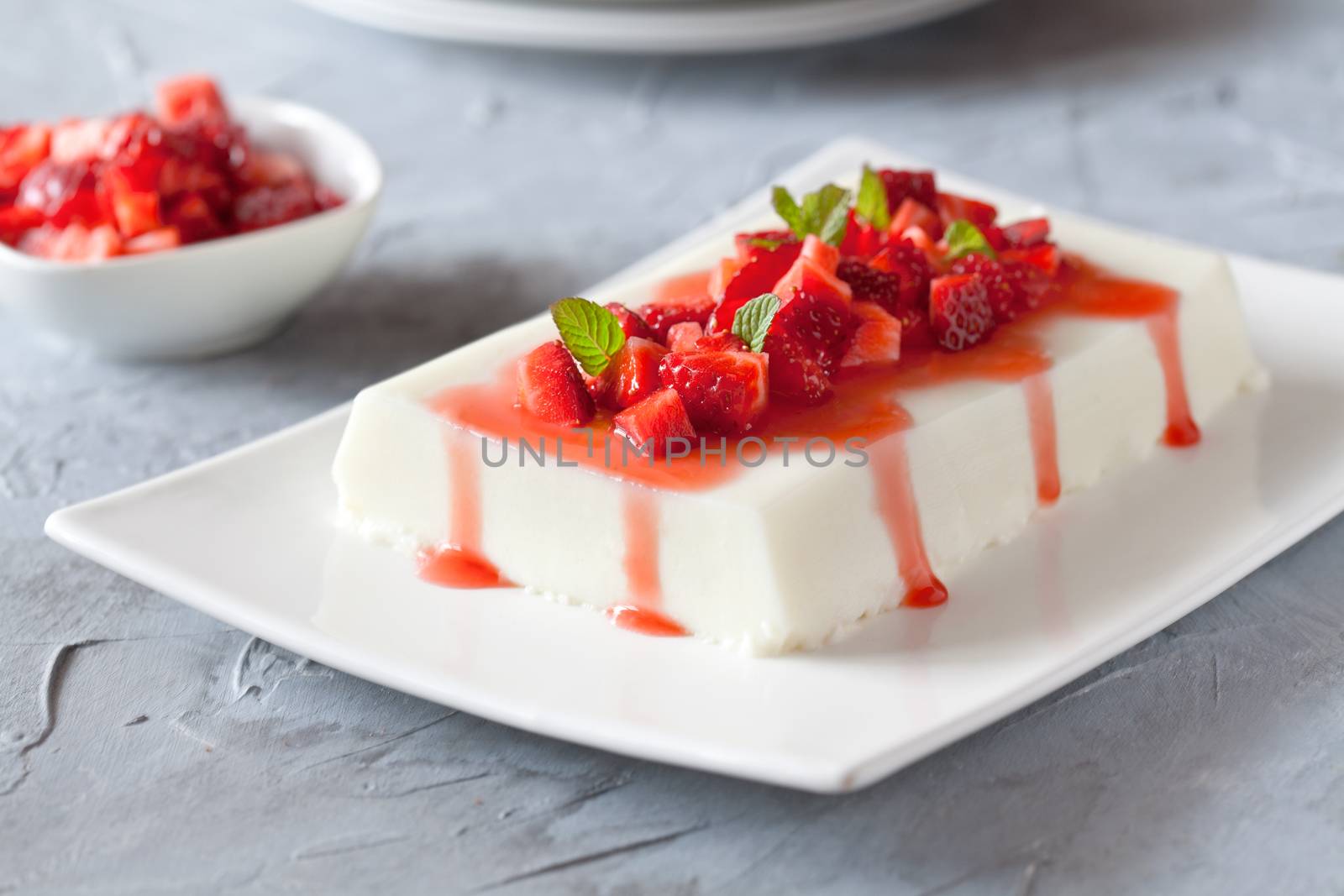 Homemade Panna Cotta With Strawberries by mpessaris