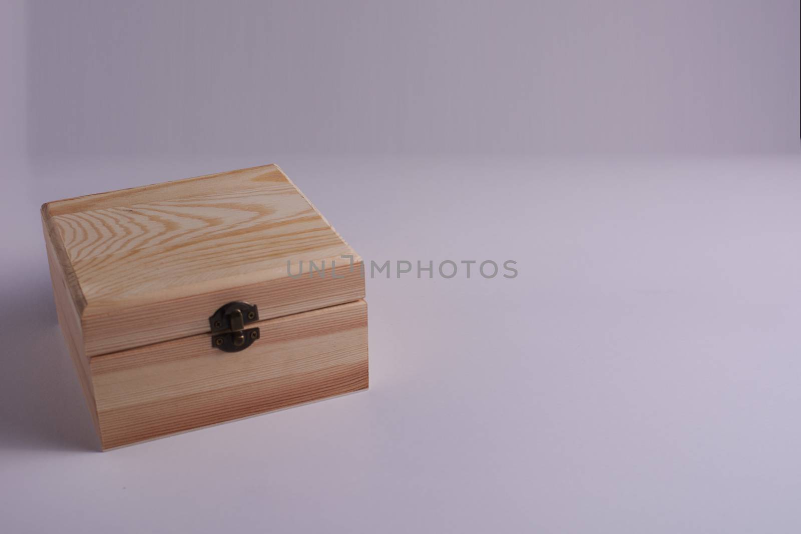 Wooden box on white background, for secrets. by raul_ruiz