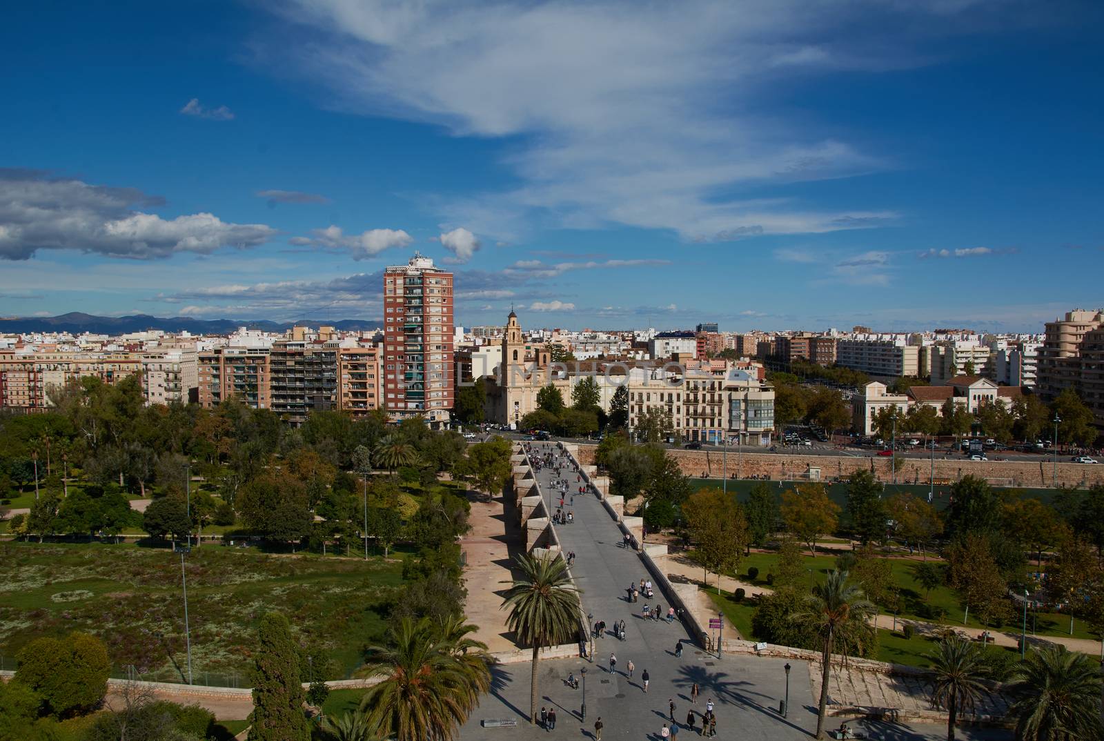 Skyline of the historic area in a city