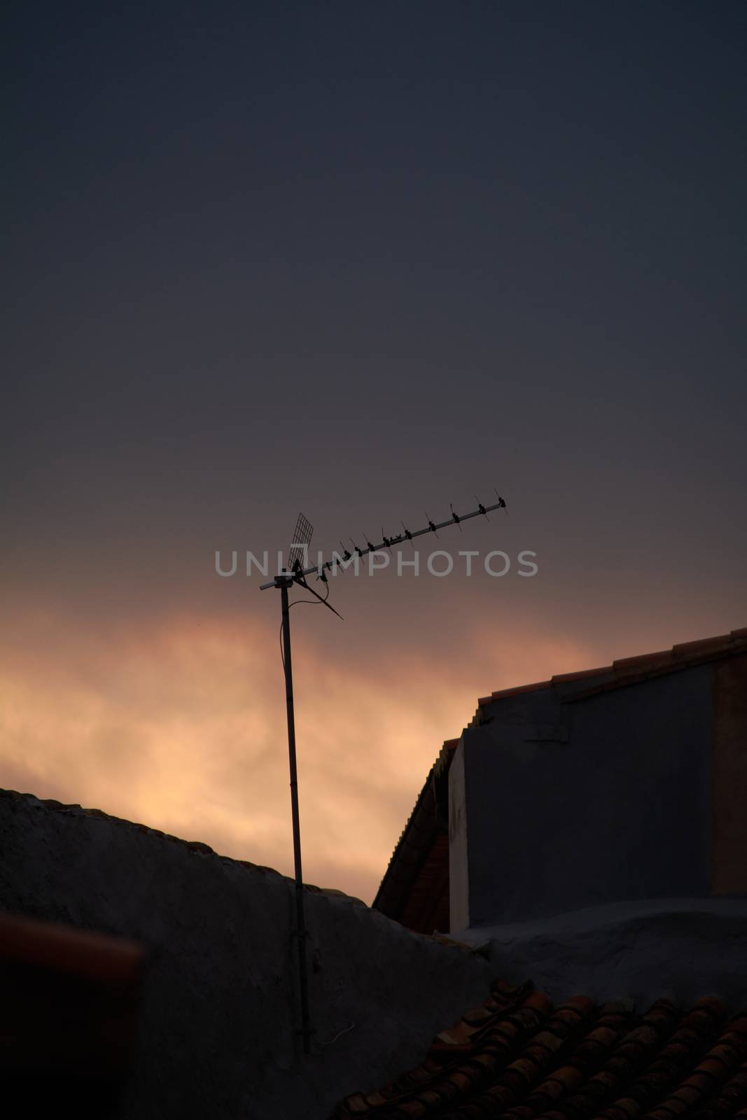 Aerial in sad mountain village at sunset by raul_ruiz