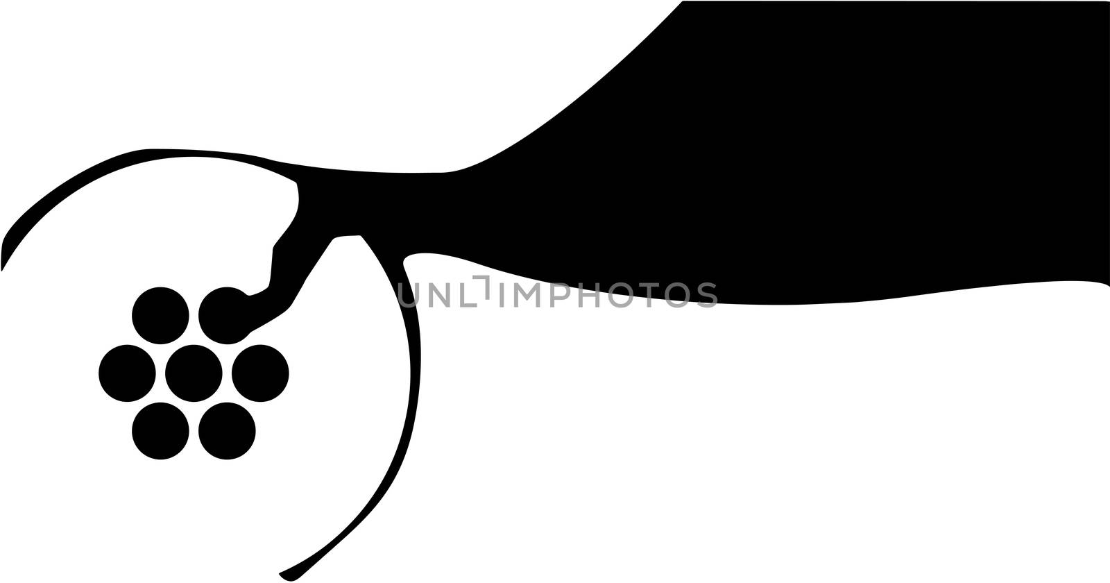 A pluhhole in black and white isolated on a white background