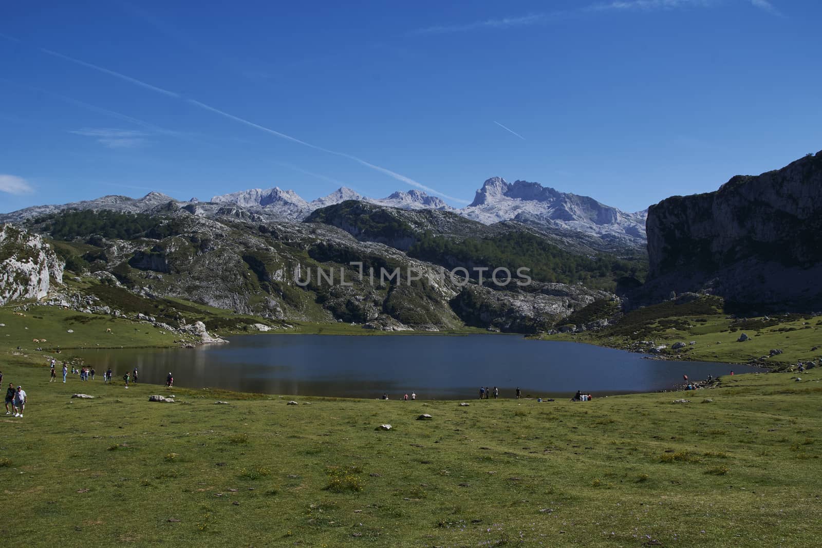 Lakes in the high mountains on a summer day, Colors of summer