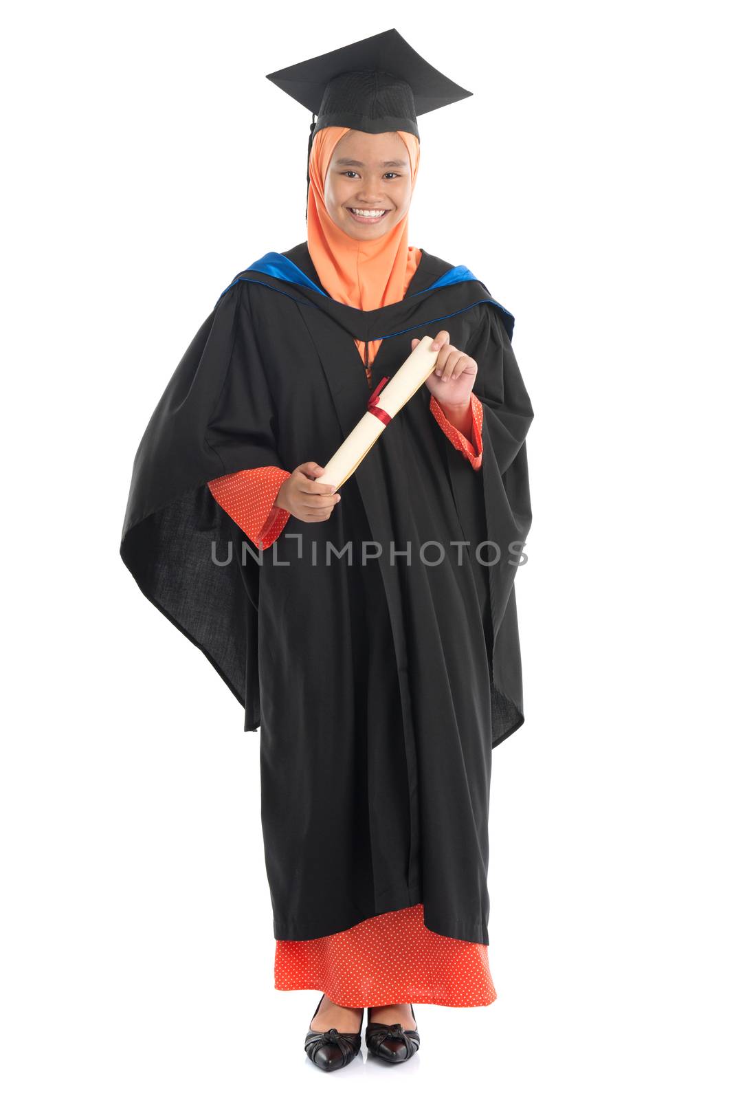 Female student in graduation gown by szefei