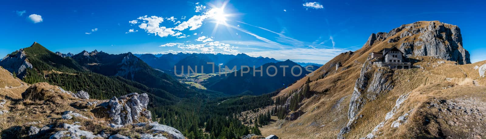 Beautiful mountain tour to the Aggenstein at sunset in the Tannheimer Tal