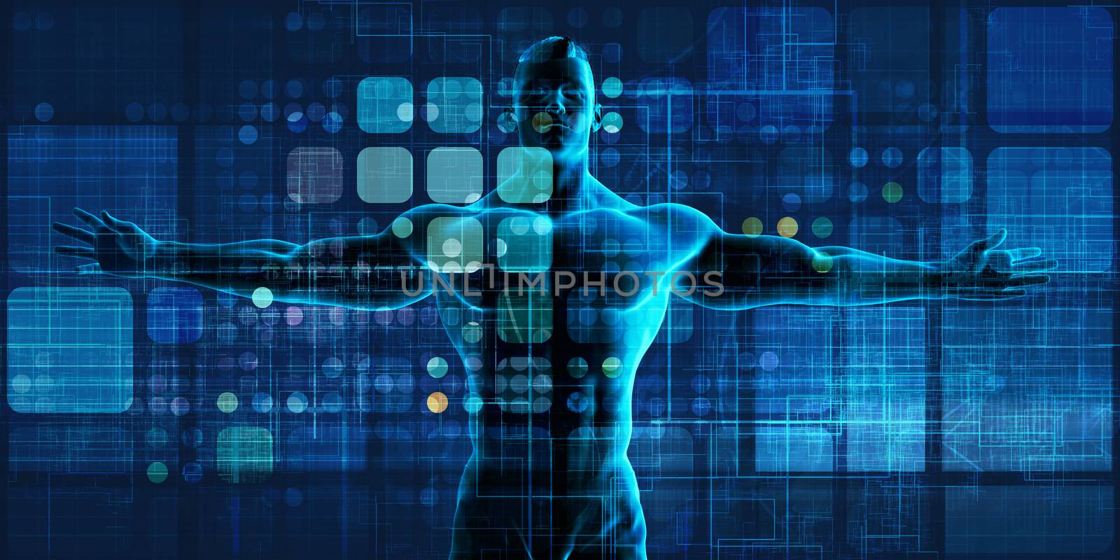 Man Embracing Technology and Being Empowered by Technologies