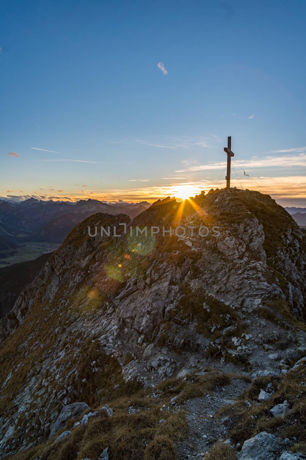 Beautiful mountain tour to the Aggenstein at sunset in the Tannheimer Tal