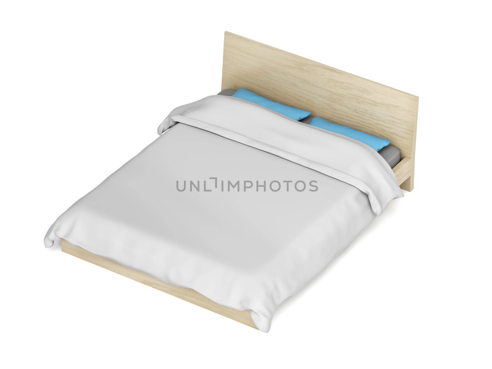 Bed on white background by magraphics