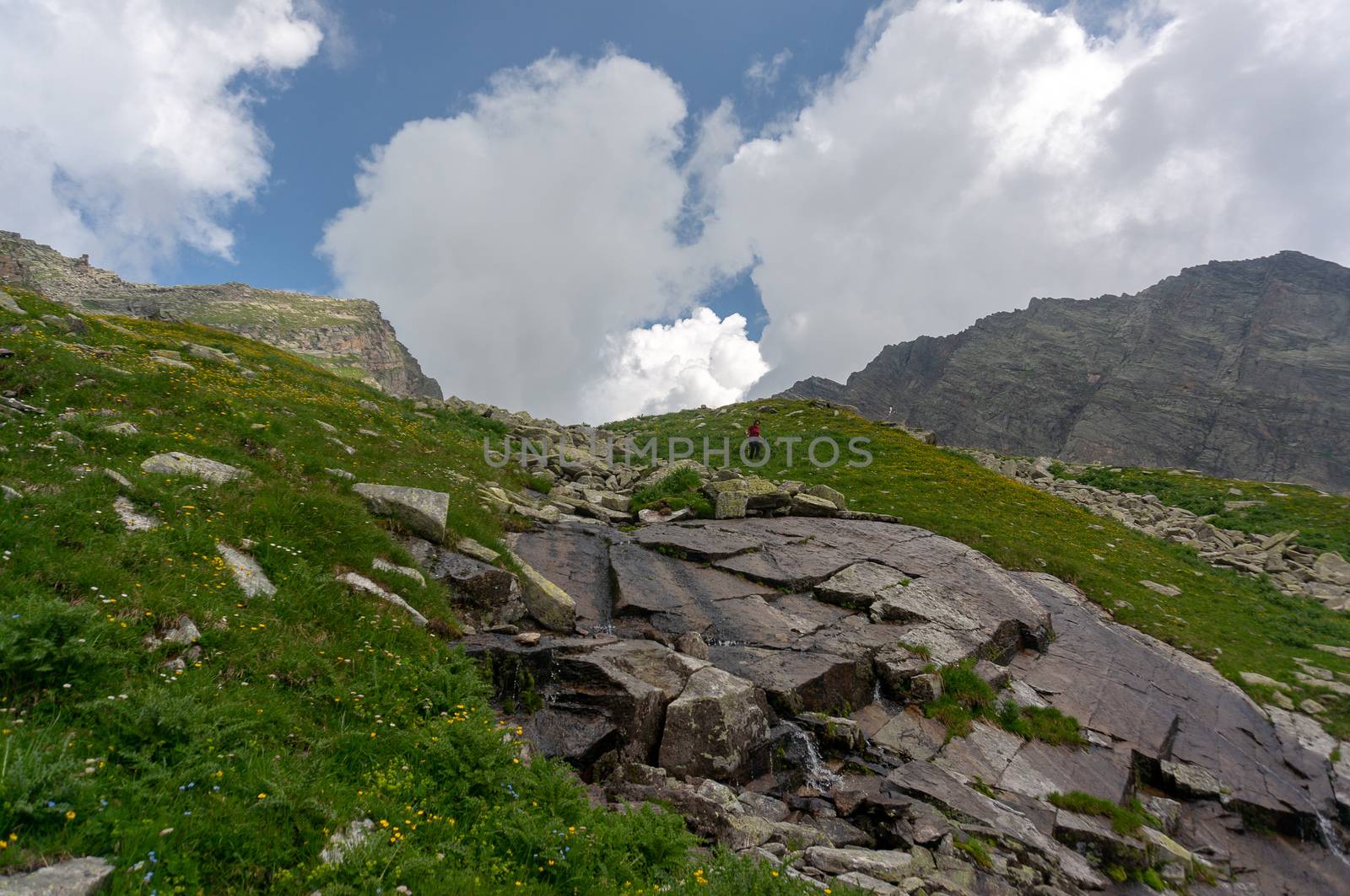Hiking in Italian Alps landscape by javax