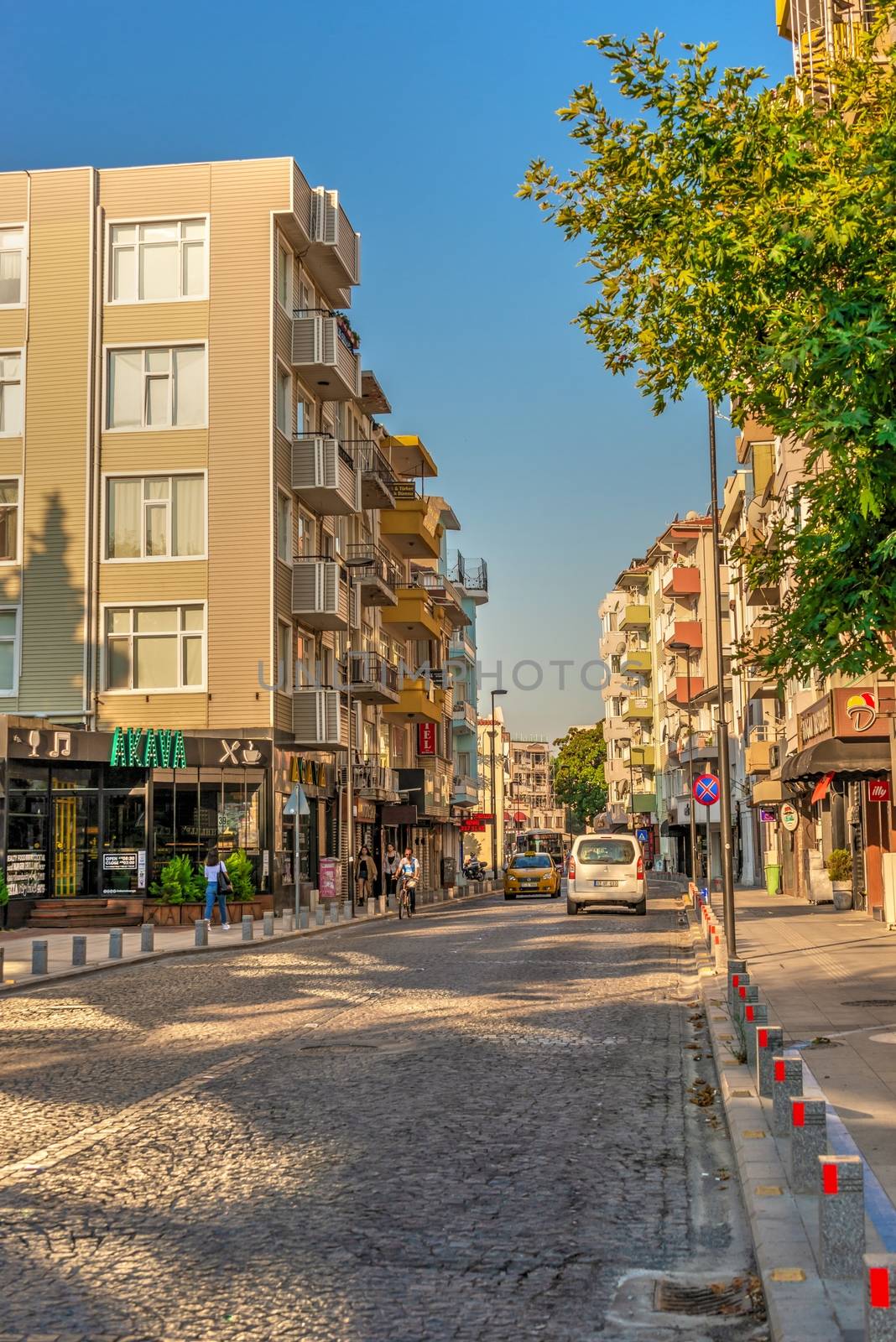 Canakkale, Turkey - 07.23.2019.  Streets of the Canakkale city in Turkey on a sunny summer morning.