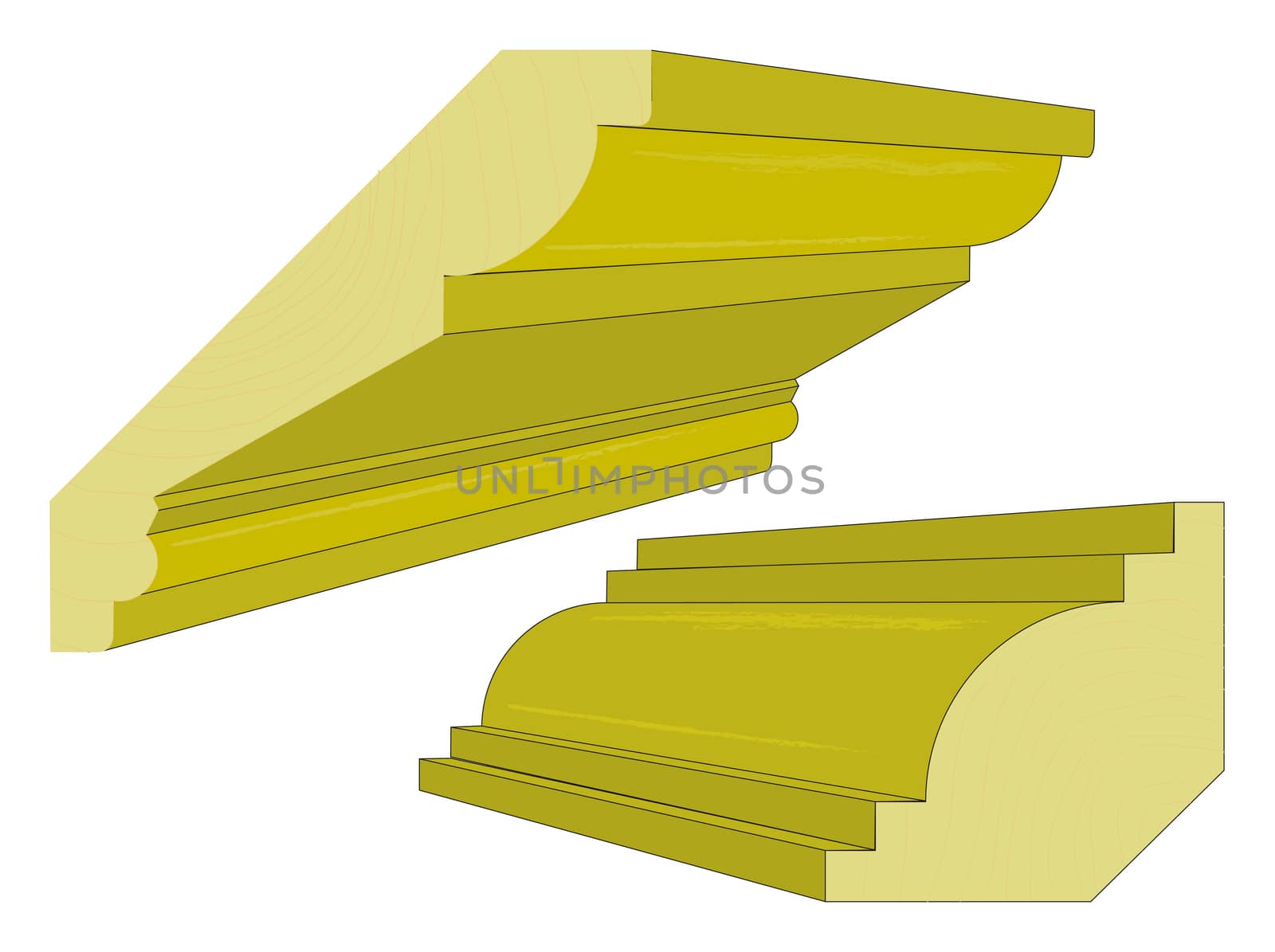 Cornice profile sections.