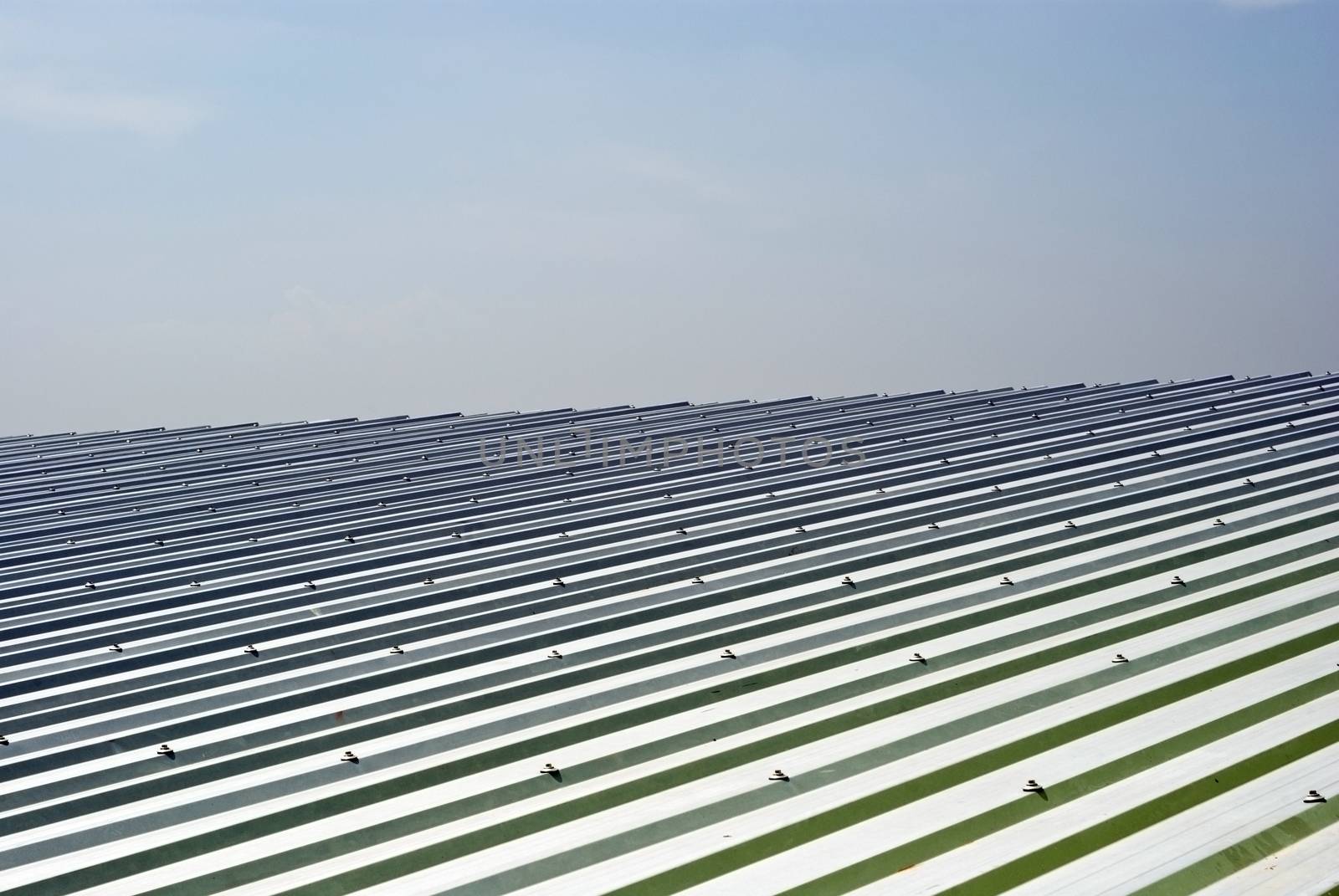 Roof of warehouse made by Metal sheet 