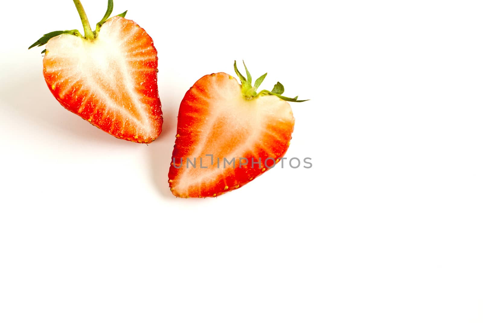 Vivid red of fresh strawberry by Satakorn