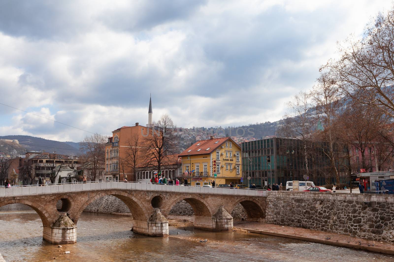 Sarajevo, Bosnia and Herzegovina - 27 February 2019: Latin Bridge