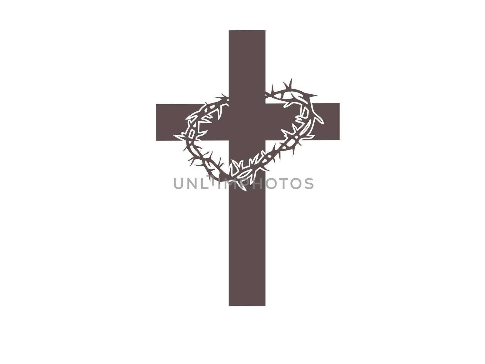 cross on clouds background and sky - 3D rendering