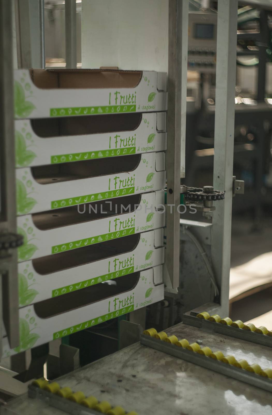 LUSIA, ITALY 24 MARCH 2020: Machinery packaging factory