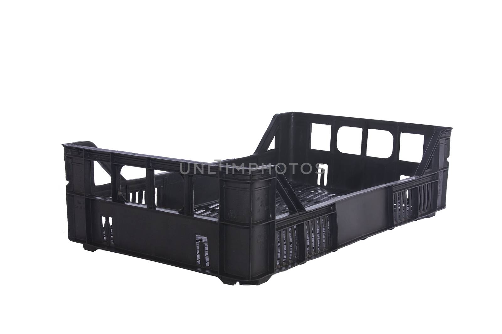 Isolated Plastic crate for vegetables with white background
