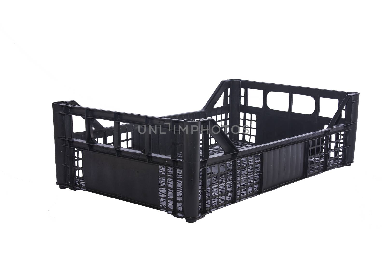 Isolated Plastic crate for vegetables with white background