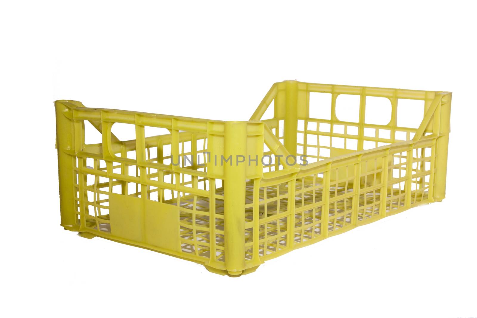 Isolated Plastic crate for vegetables with white background