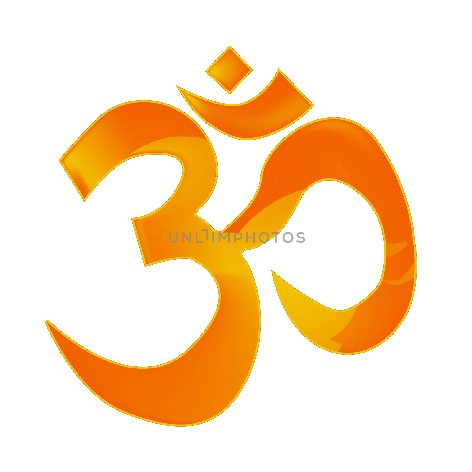 The symbol for 'OM' as used by eastern cultures.
