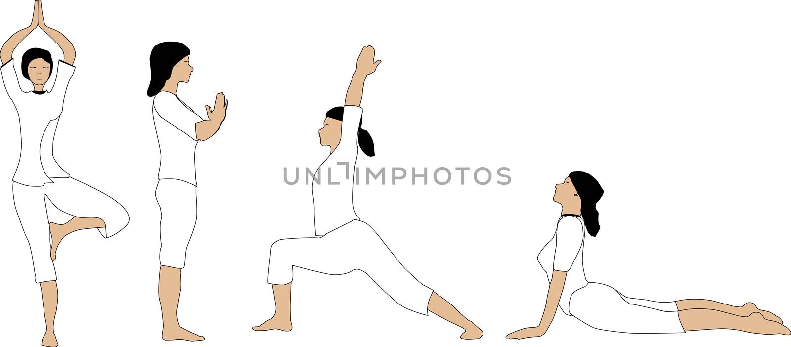 A set of yoga poses with no meshes or similar for easy editing.