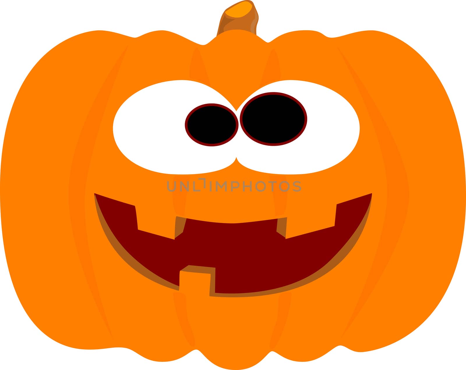 An easily editable, laughing halloween pumpkin.