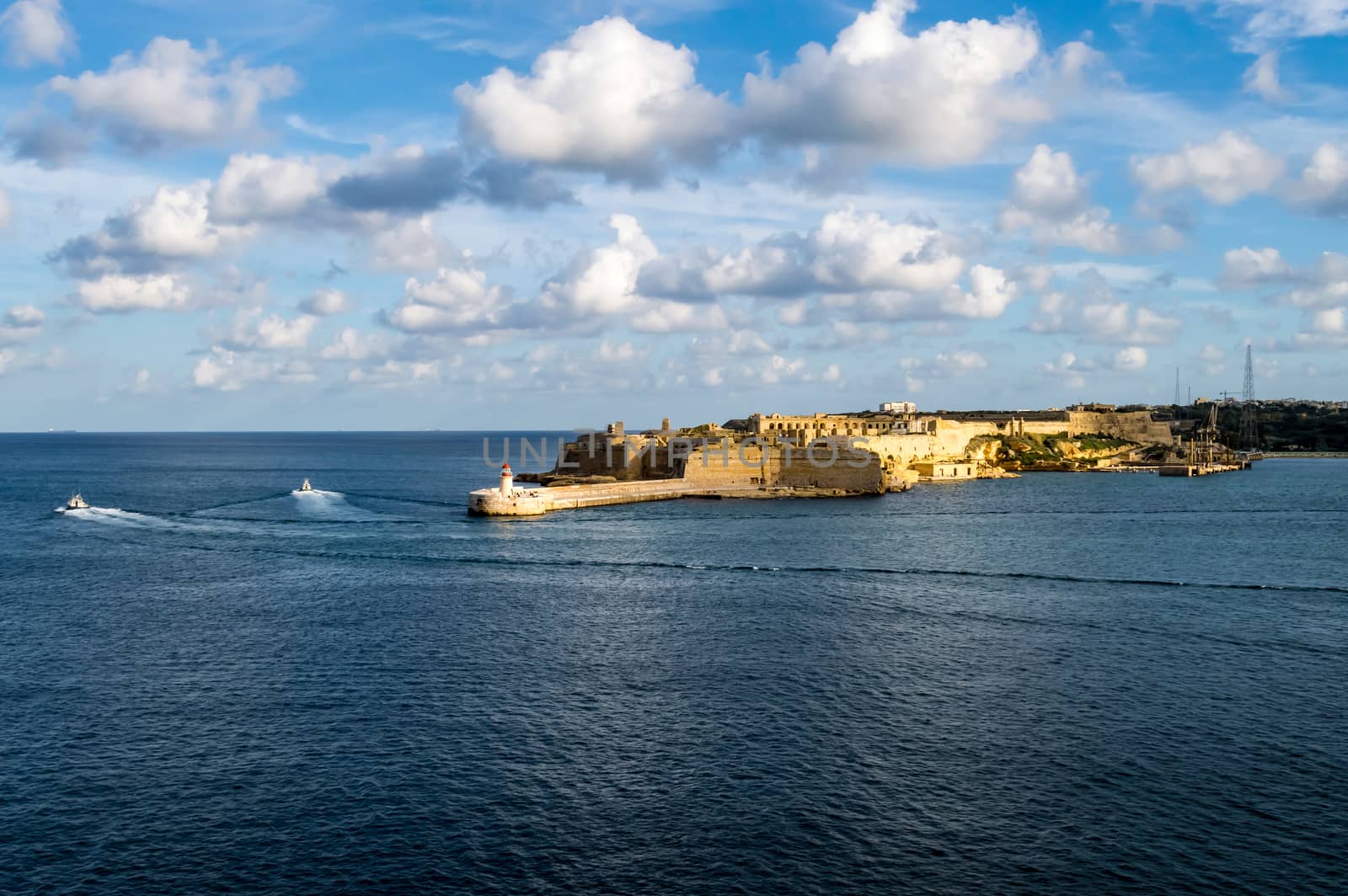 Fort Ricasoli guarding the entrance to the port of Valletta on the island of Malta