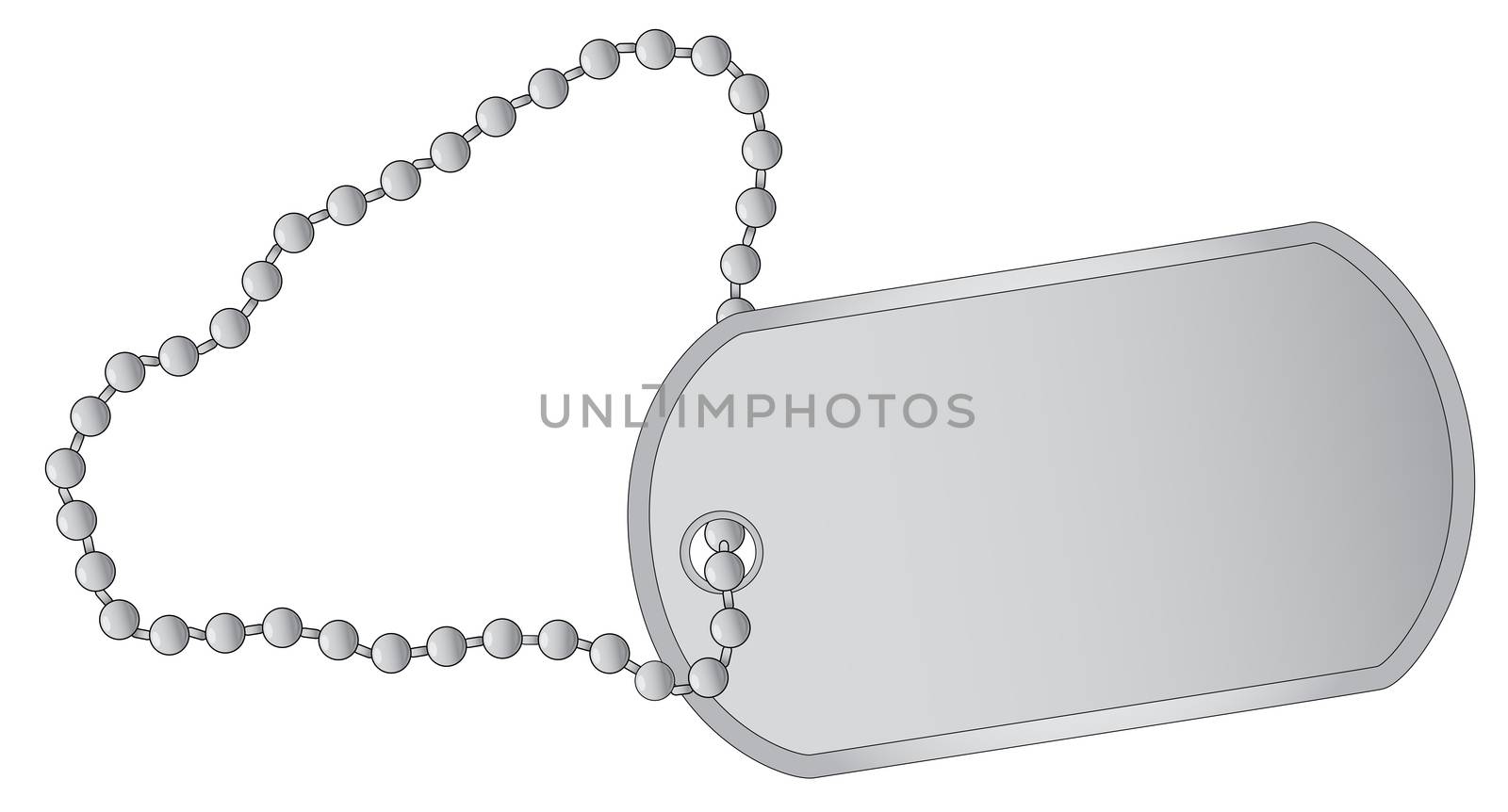 A military style dog tags with chain.