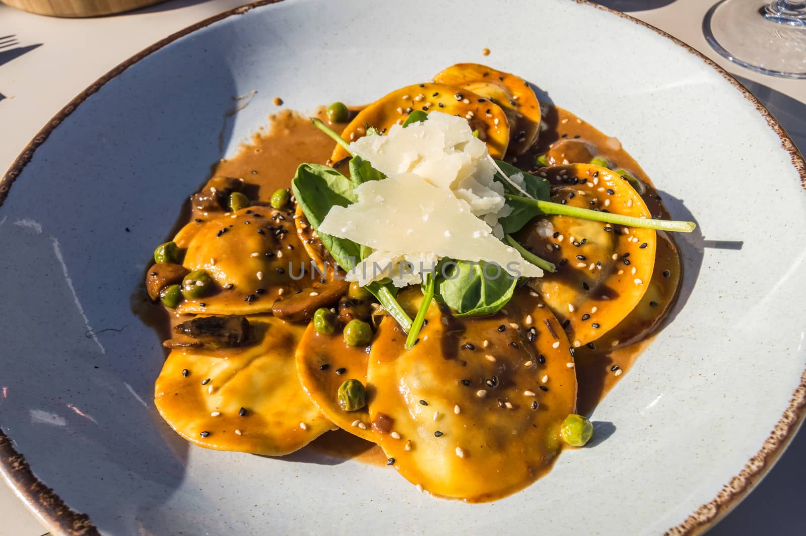 Rabbit ravioli with mushroom sauce  by Philou1000