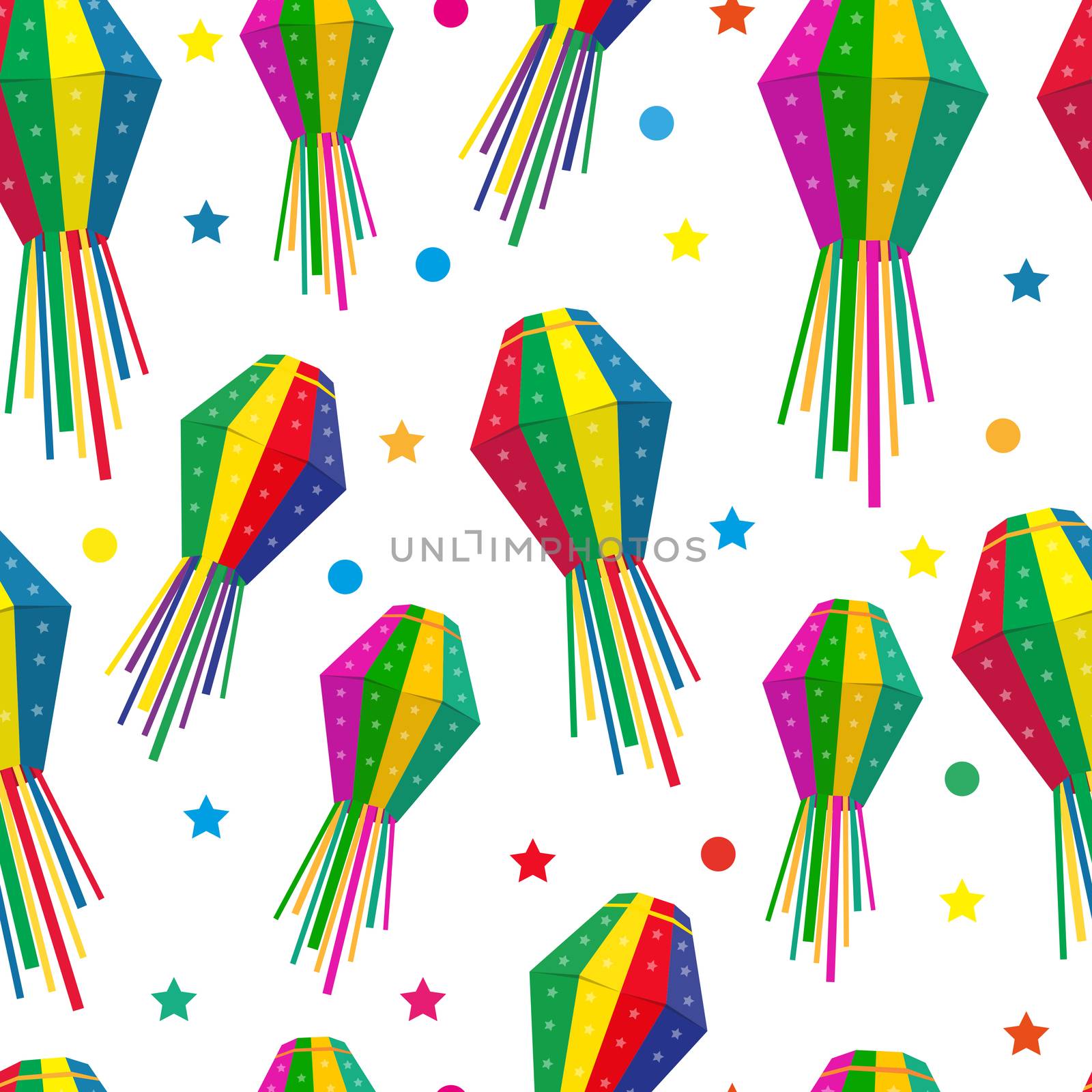 Festa Junina seamless pattern. Brazilian Latin American festival endless background. Repeating texture with traditional symbols. illustration. by lucia_fox