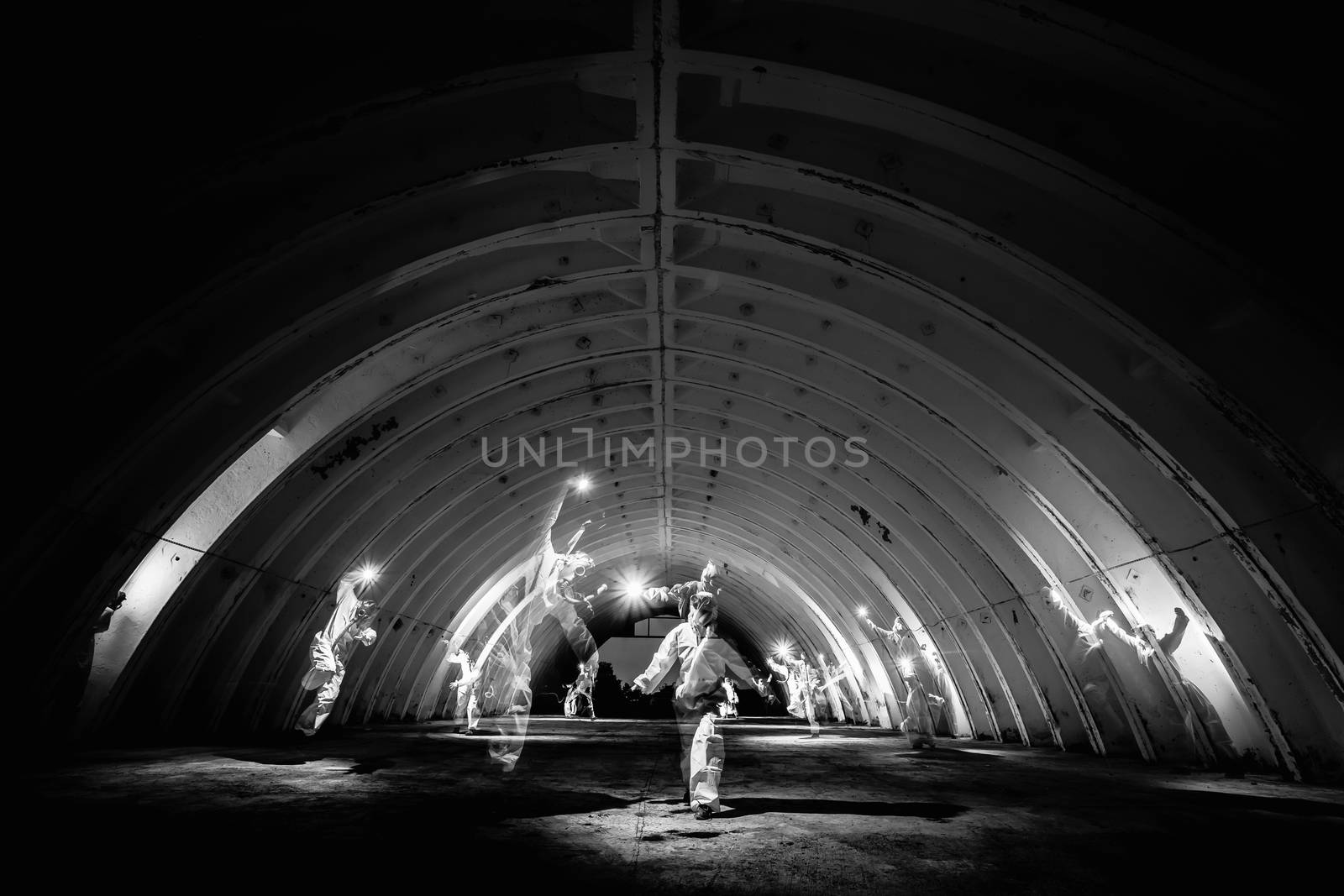 Ghosts in dark tunnel of nuclear power plant by DmitrySteshenko