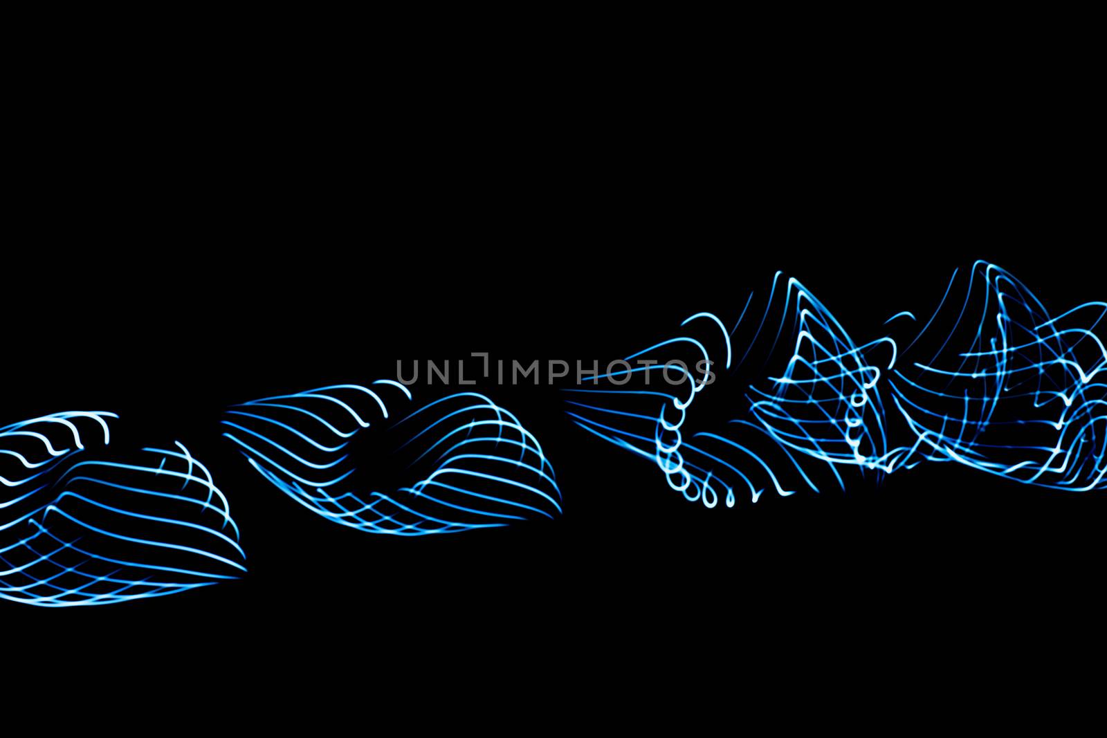 Sound waves in the visible blue color in the dark