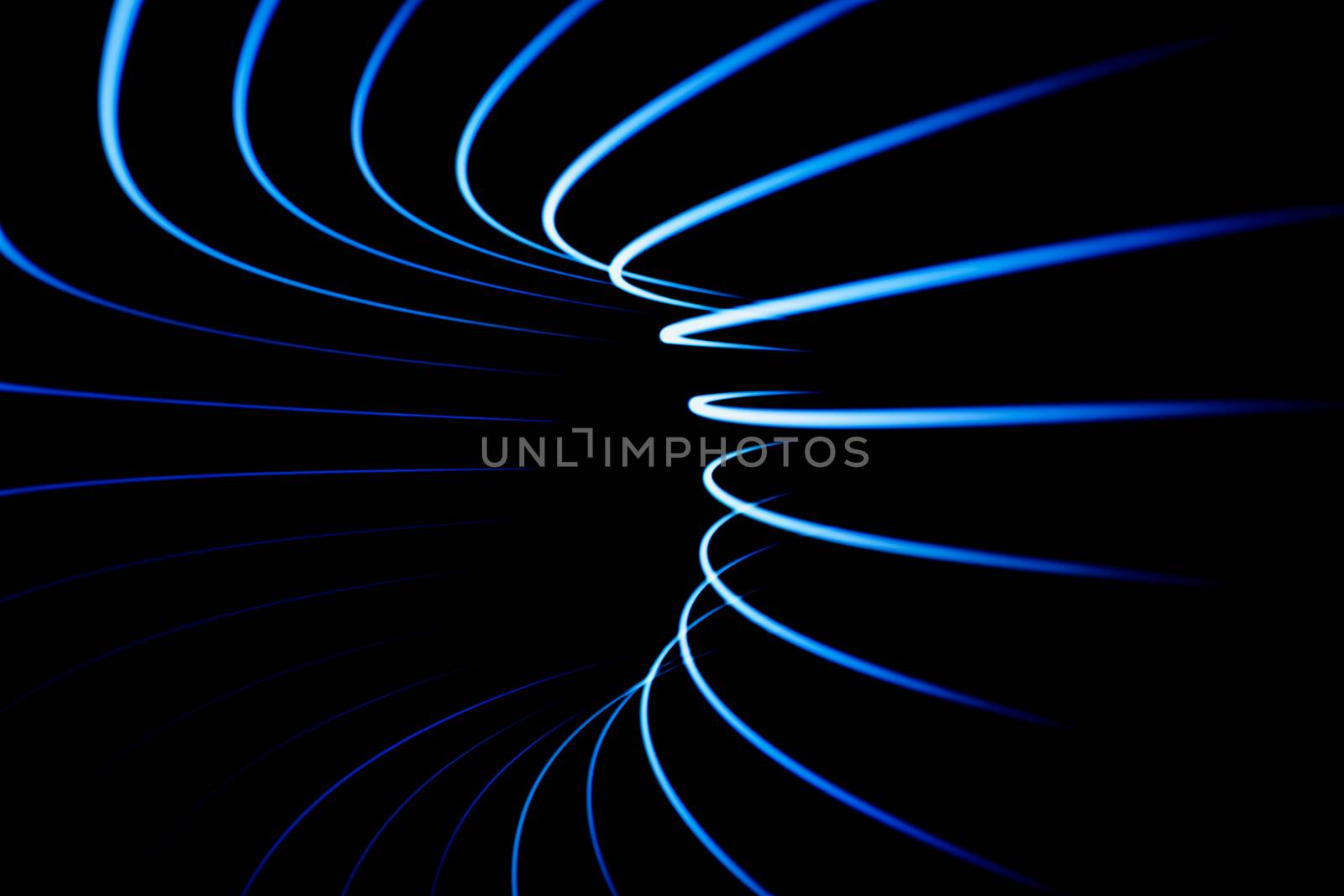 Sound waves in the visible blue color in the dark