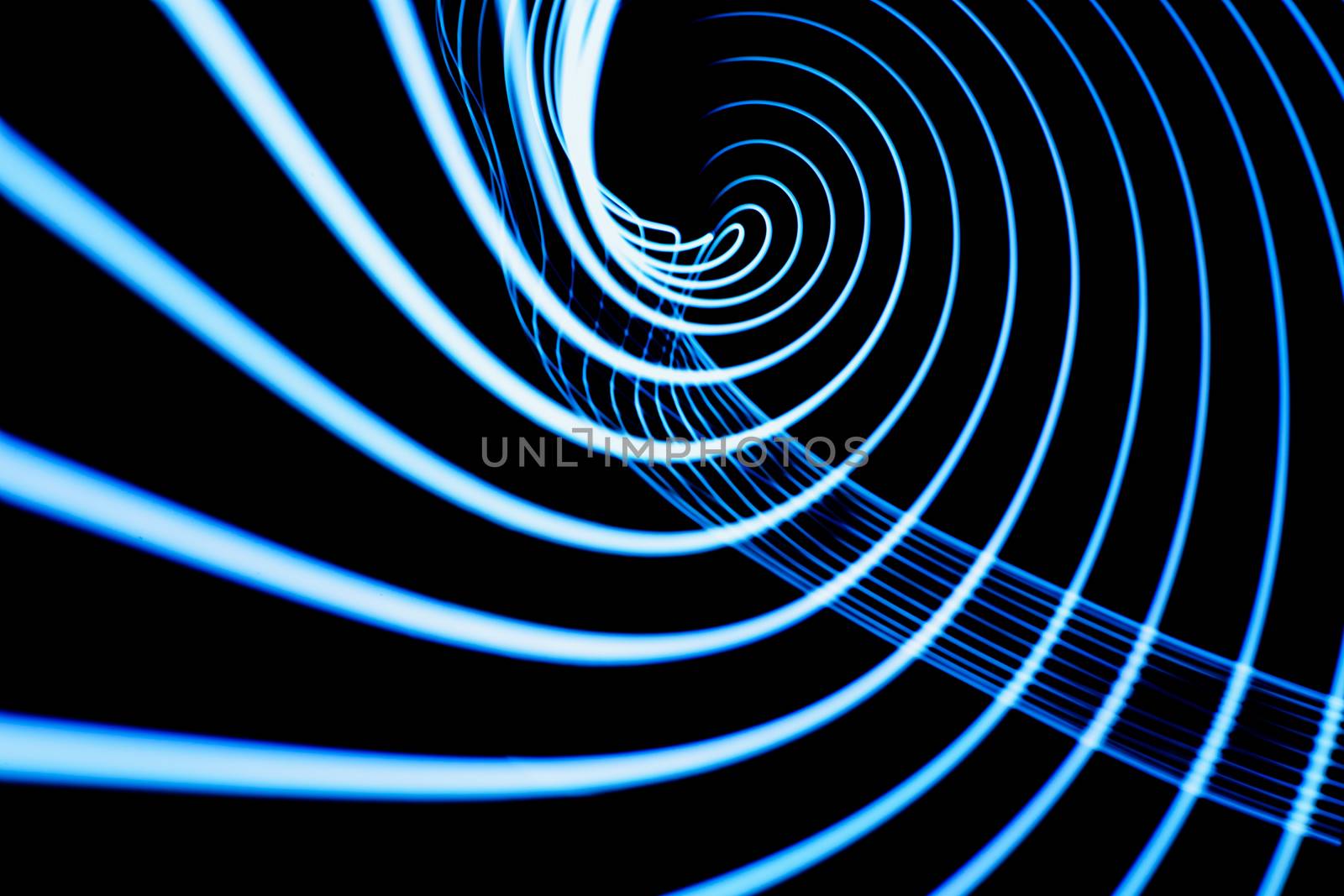 Sound waves in the visible blue color in the dark