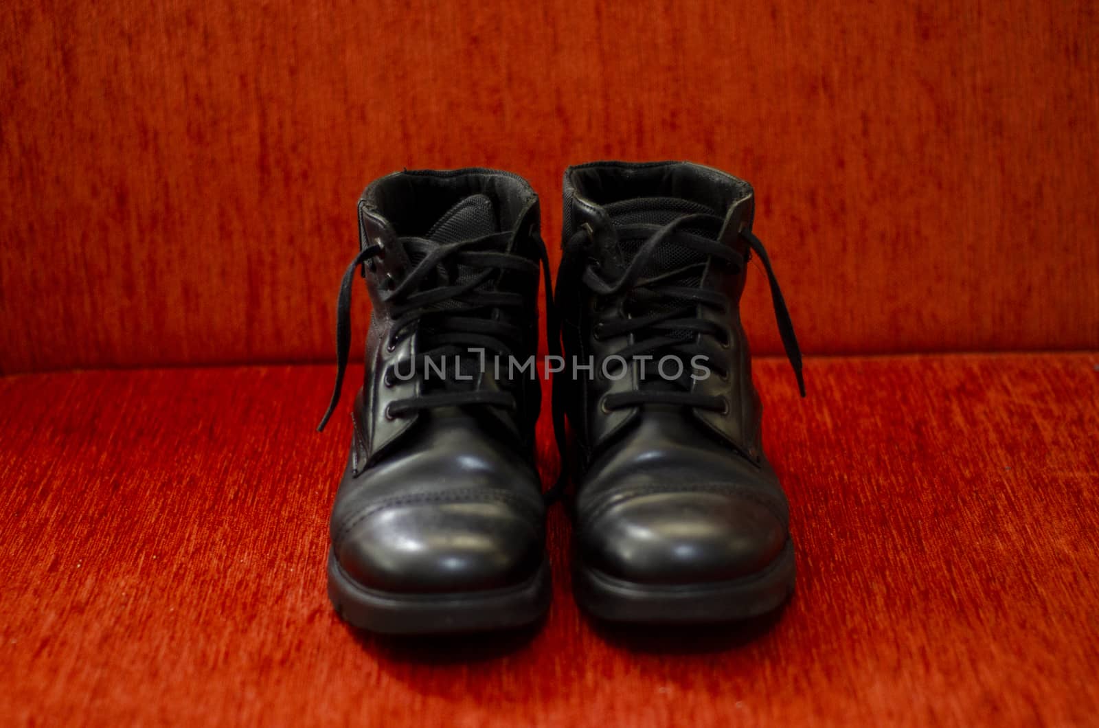 Old Black Leather Boots, Vintage by Hasilyus