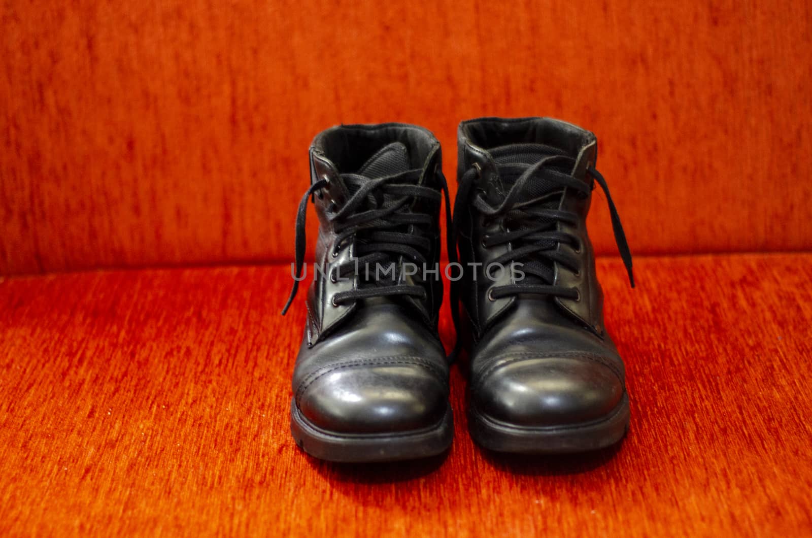 Old Black Leather Boots, Vintage by Hasilyus