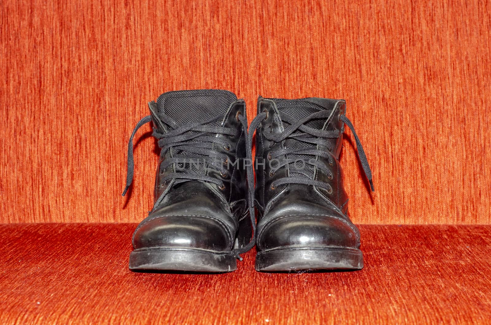 Old Black Leather Boots, Vintage