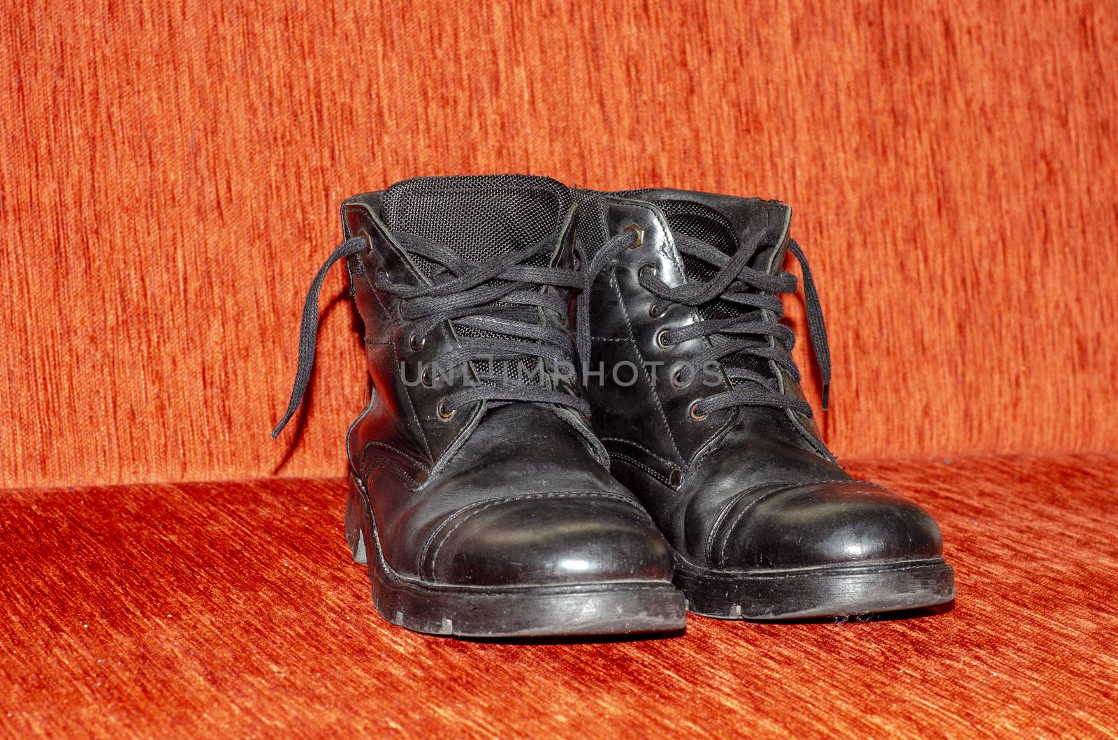 Old Black Leather Boots, Vintage