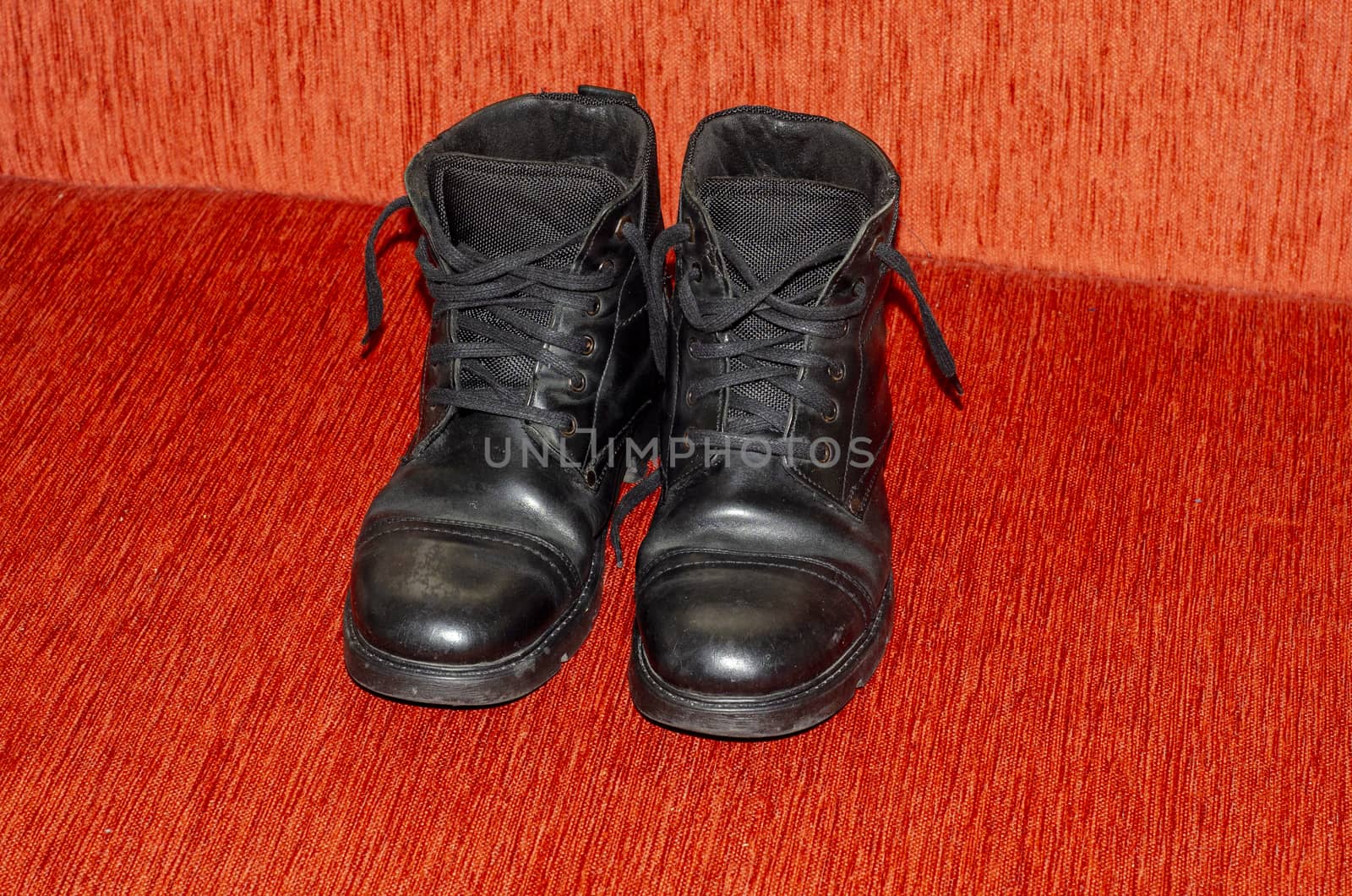 Old Black Leather Boots, Vintage