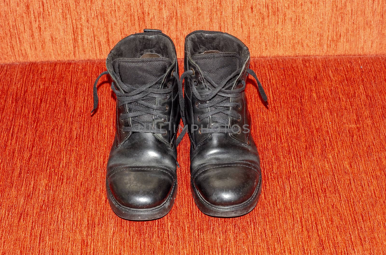 Old Black Leather Boots, Vintage