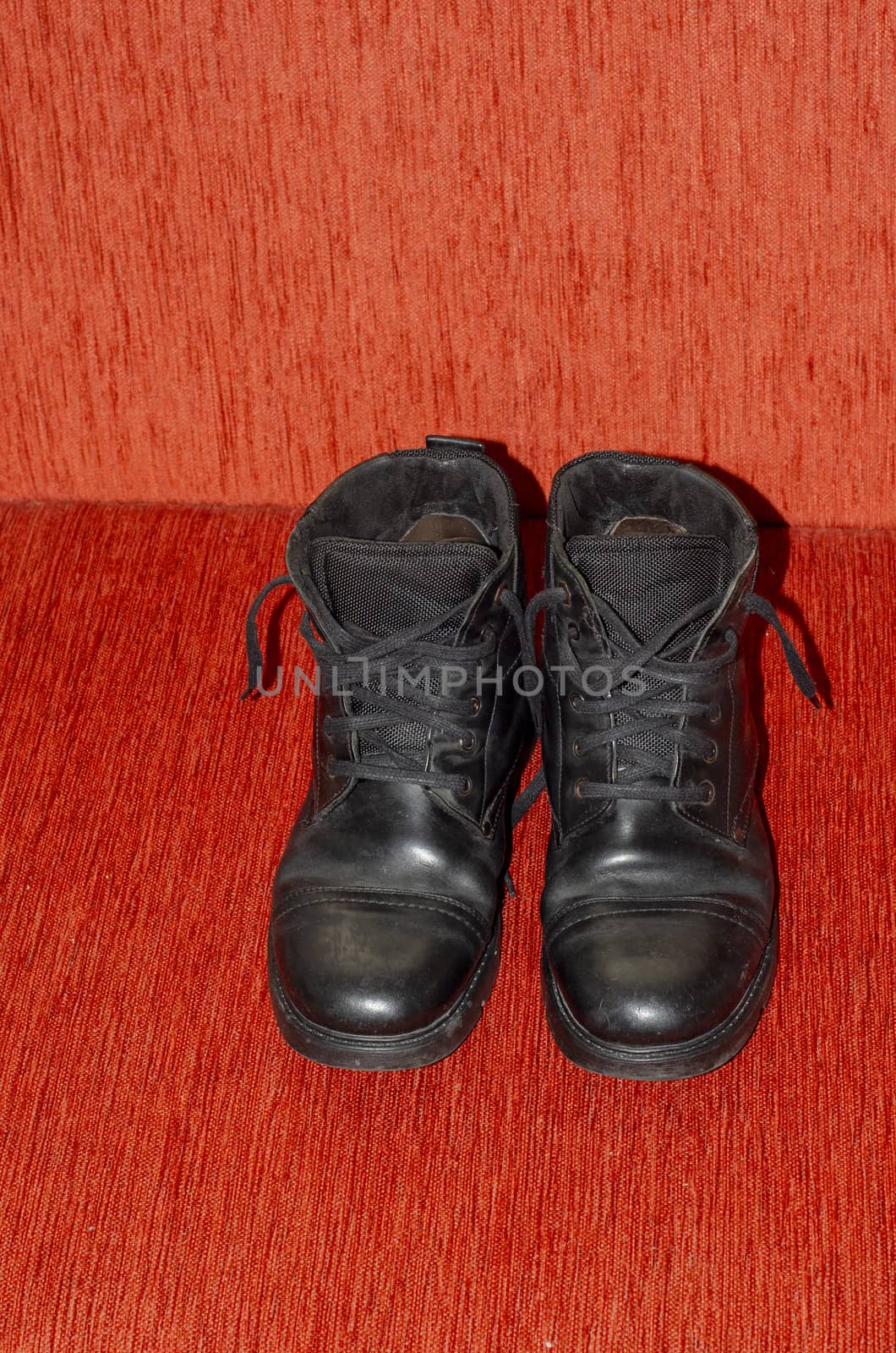 Old Black Leather Boots, Vintage by Hasilyus