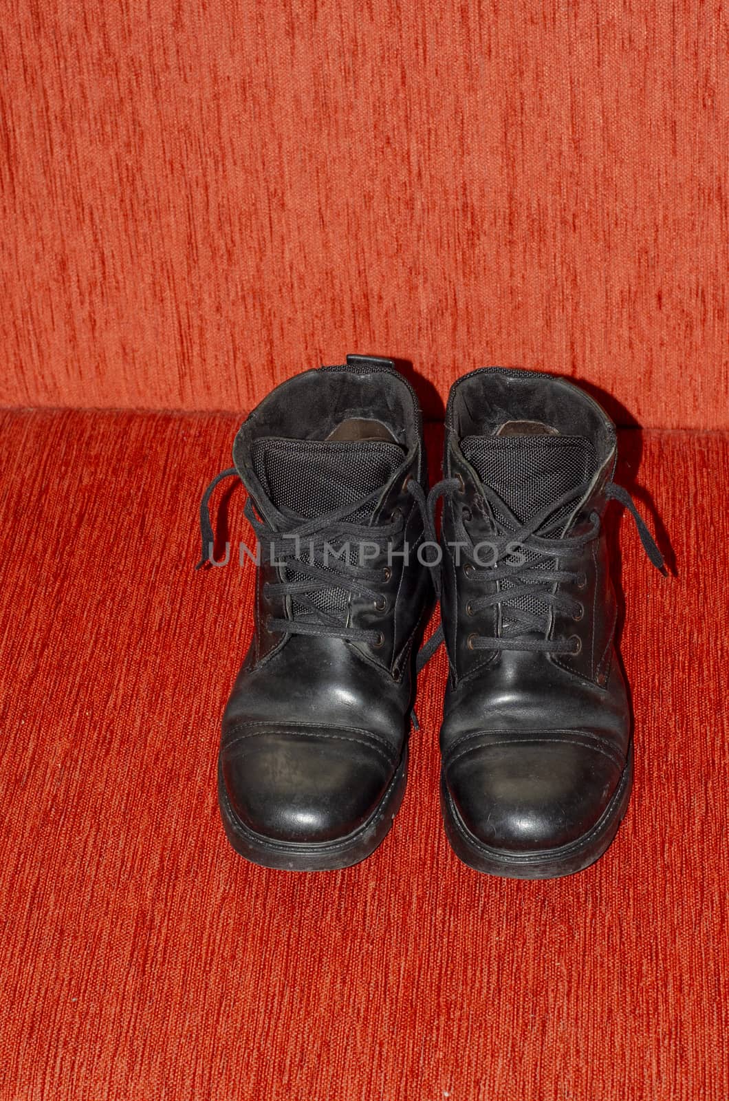 Old Black Leather Boots, Vintage