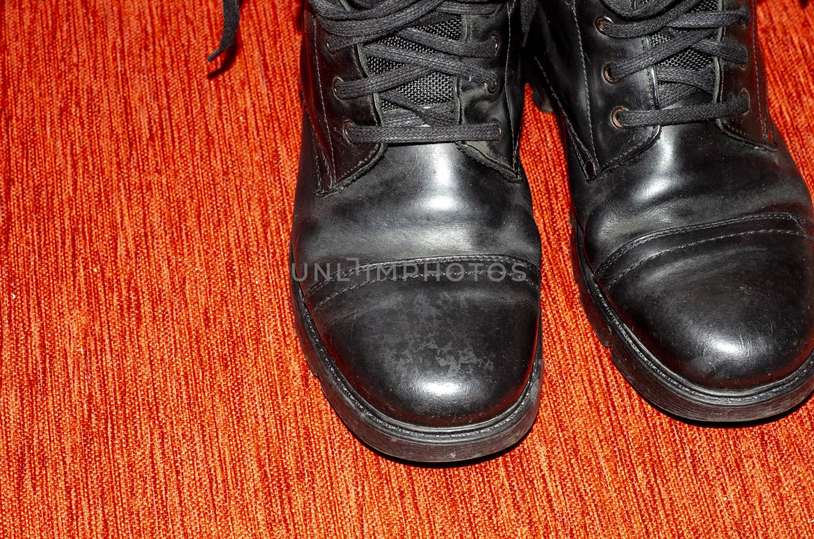 Old Black Leather Boots, Vintage by Hasilyus