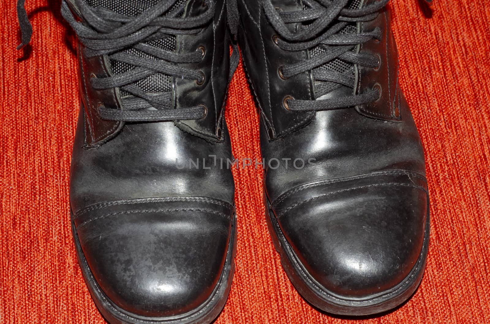 Old Black Leather Boots, Vintage by Hasilyus