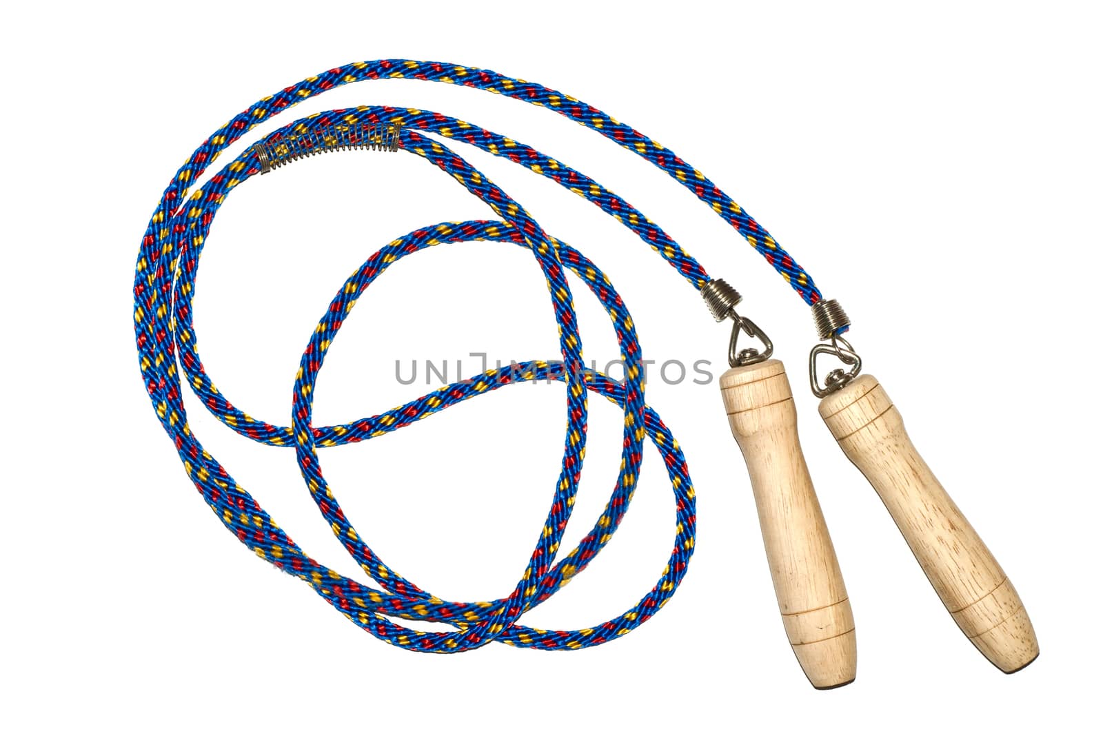 Colorful rope and wooden handle of Jumping rope by Satakorn