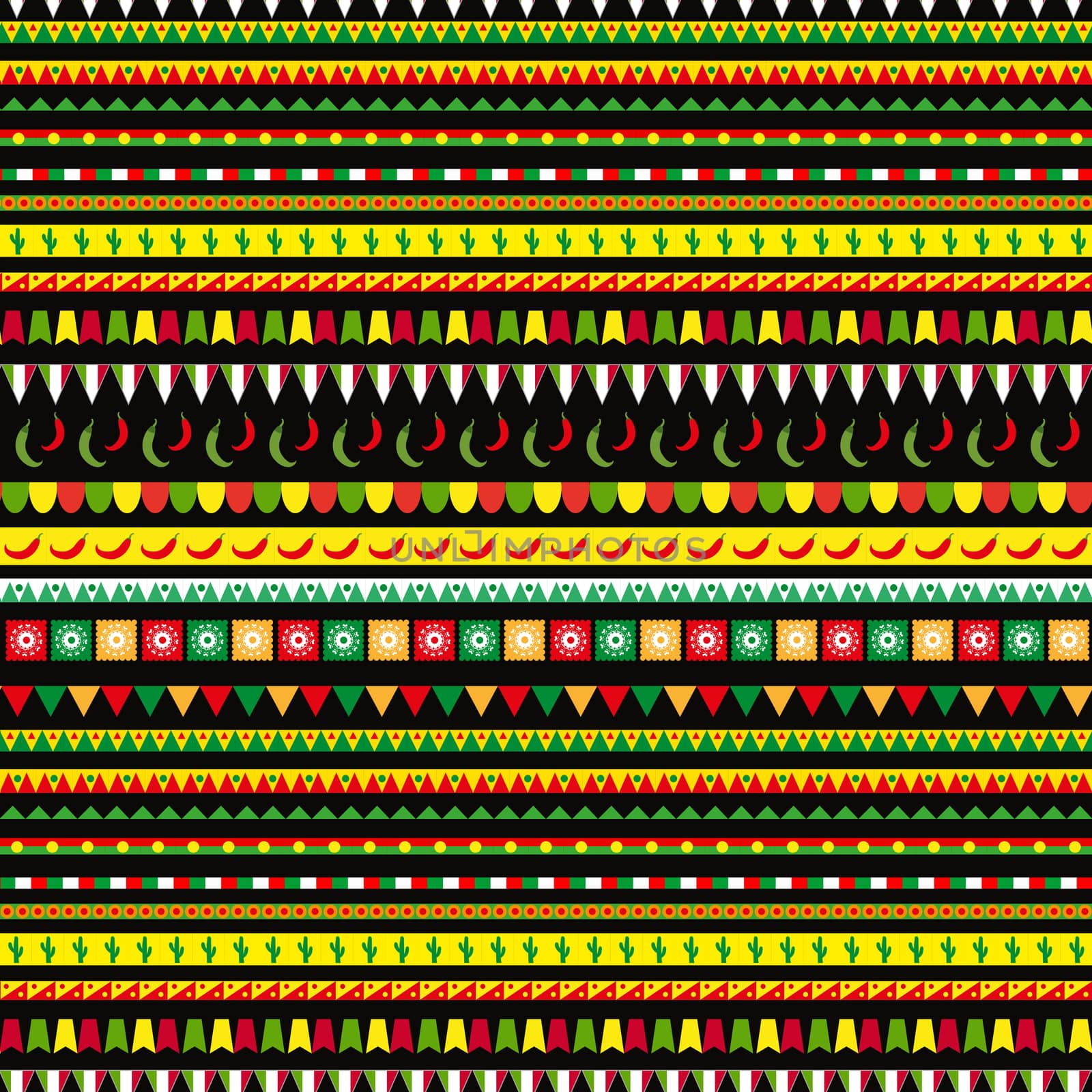 Cinco de Mayo seamless pattern with a traditional ornament. Mexican ethnic, tribal endless background, texture. illustration