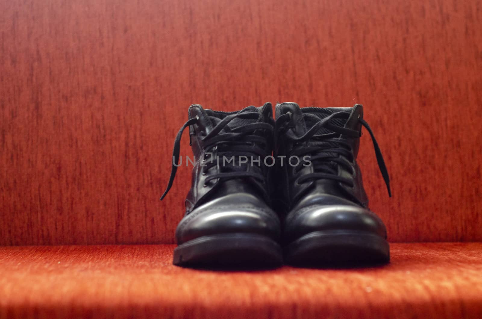 Old Black Leather Boots, Vintage