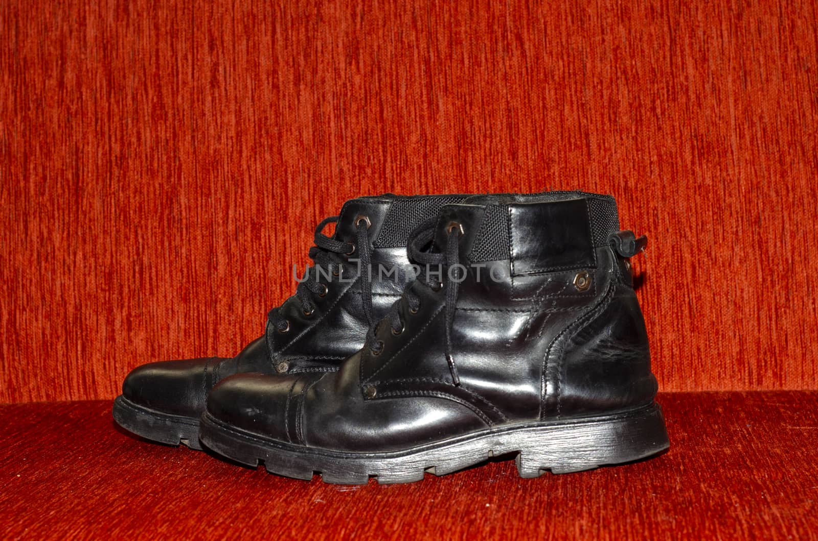 Old Black Leather Boots, Vintage by Hasilyus