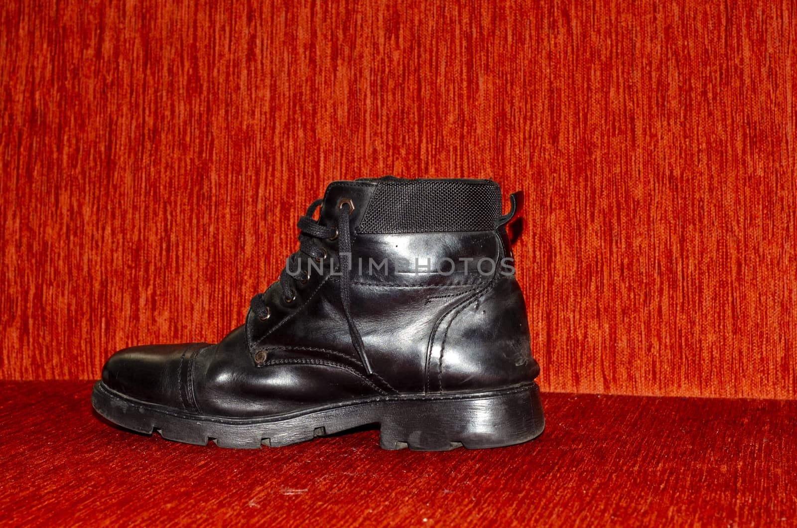 Old Black Leather Boots, Vintage by Hasilyus