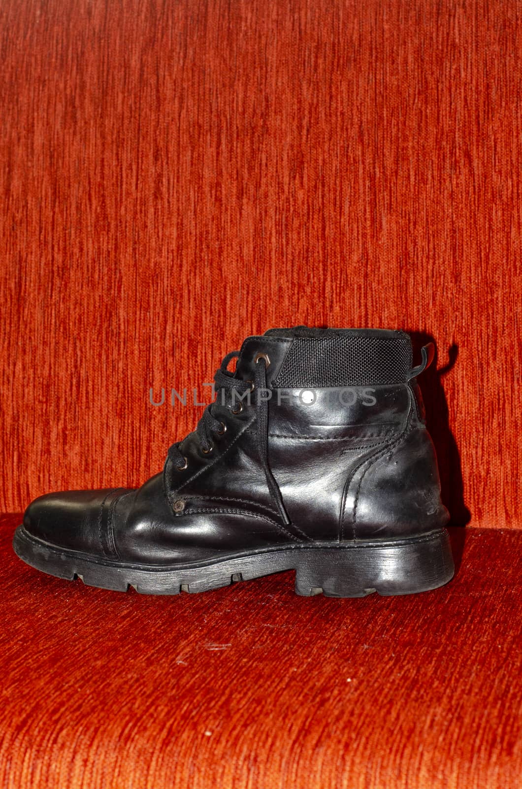 Old Black Leather Boots, Vintage by Hasilyus