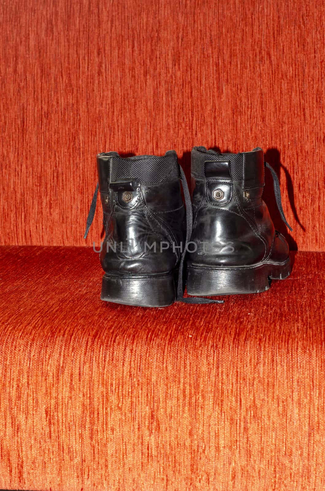 Old Black Leather Boots, Vintage by Hasilyus